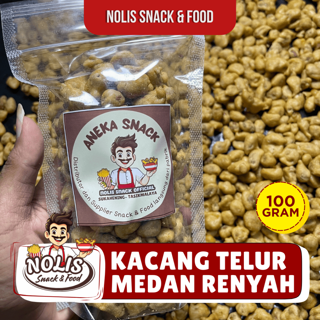 

Kacang Telur Medan | 100gram // Kacang Bandung // Makanan Ringan Nolis Snack