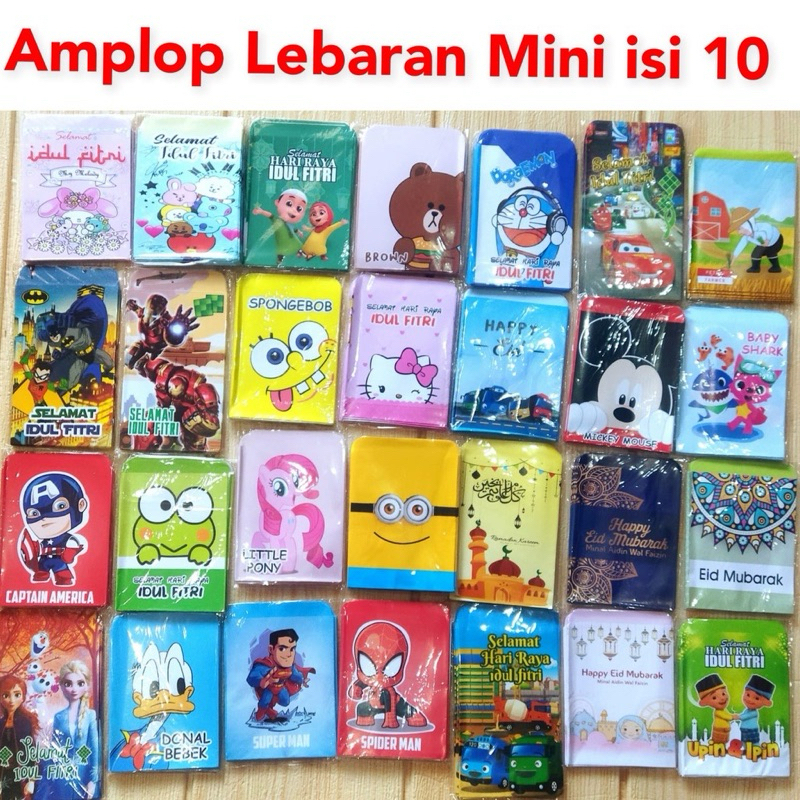 

Amplop Lebaran Kecil 1 Pack 10pcs Karakter Lucu Hari Raya Idul Fitri