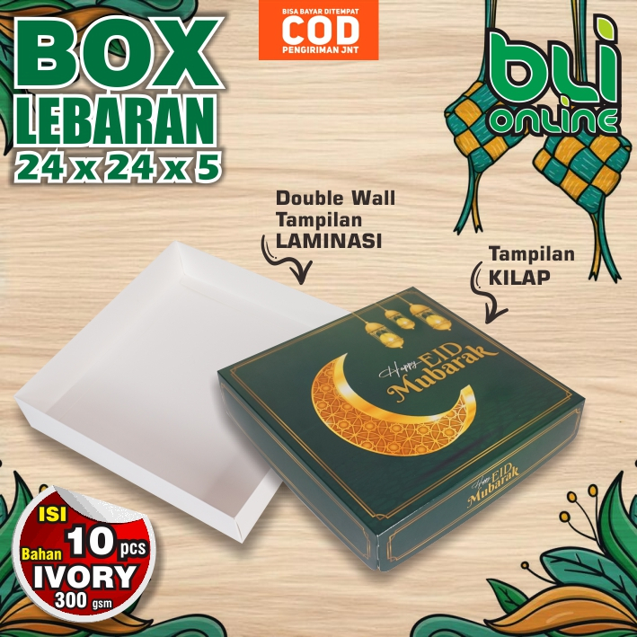 

Box Lebaran 24 x 24 x 5 Hampers Lebaran / Dus Lebaran / kotak Kue Kering / Kardus Idul Fitri