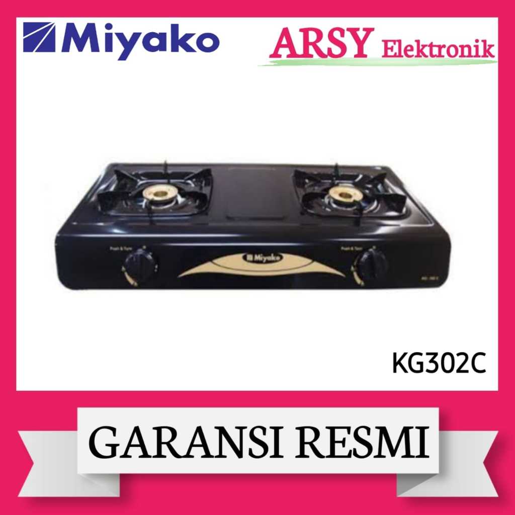 KOMPOR GAS MIYAKO 2TUNGKU KG302C/MIYAKO KOMPOR GAS 2TUNGKU KG302C GARANSI RESMI