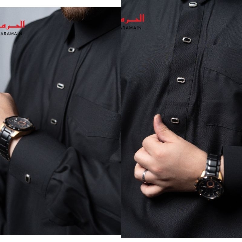 NEW MOTIF AL Haramain Jubah / Gamis Pria Dewasa Premium Manset Polykatun