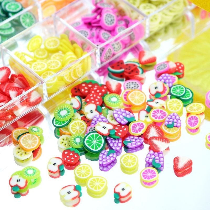 GNA - Set 12 Jenis Tempelan Buah Nail Art - Hiasan Nail Art Motif Buah - Fruit Decoration Nail Art -
