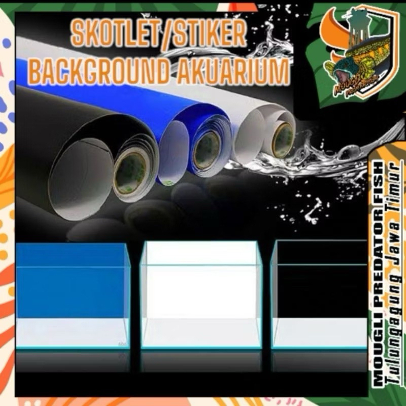 stiker 100cm x 62cm doff skotlet background aquarium begrond akuarium begron