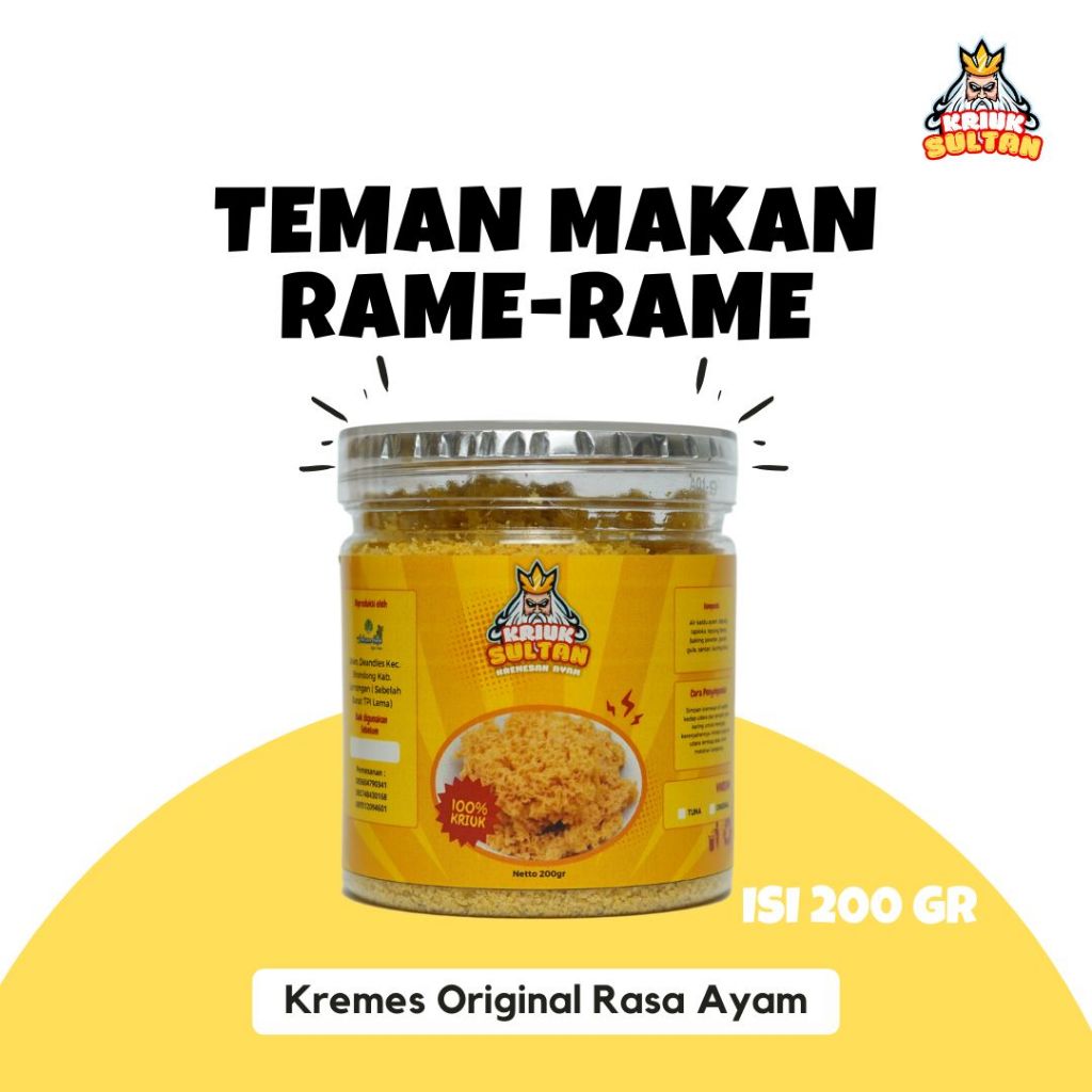 

Kriuk Sultan kriuk rame-rame netto 200gr original krim ayam Lezat