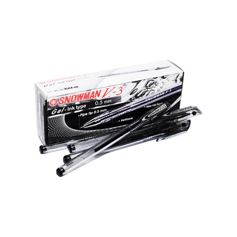 

(1PAK ISI 12PCS)SNOWMAN BALLPOINT V-3 HITAM