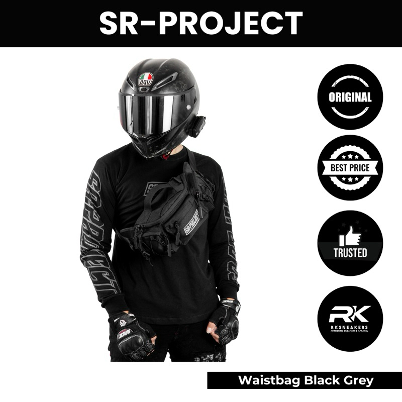 SR Project Waistbag Black Grey 100% Authentic