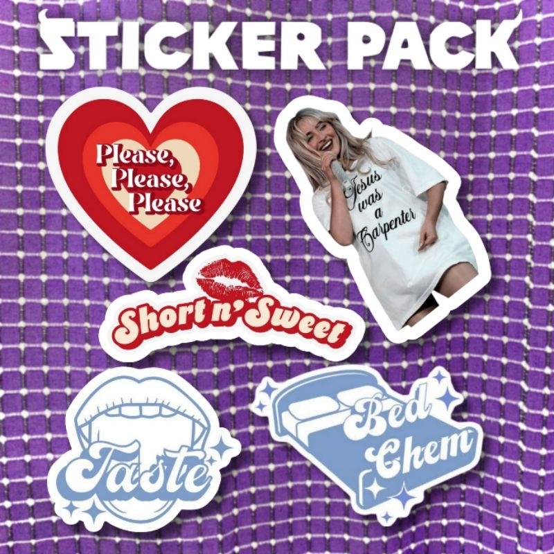 

Sticker Sabrina Carpenter Pack isi 5 Pcs Vinyl Waterproof