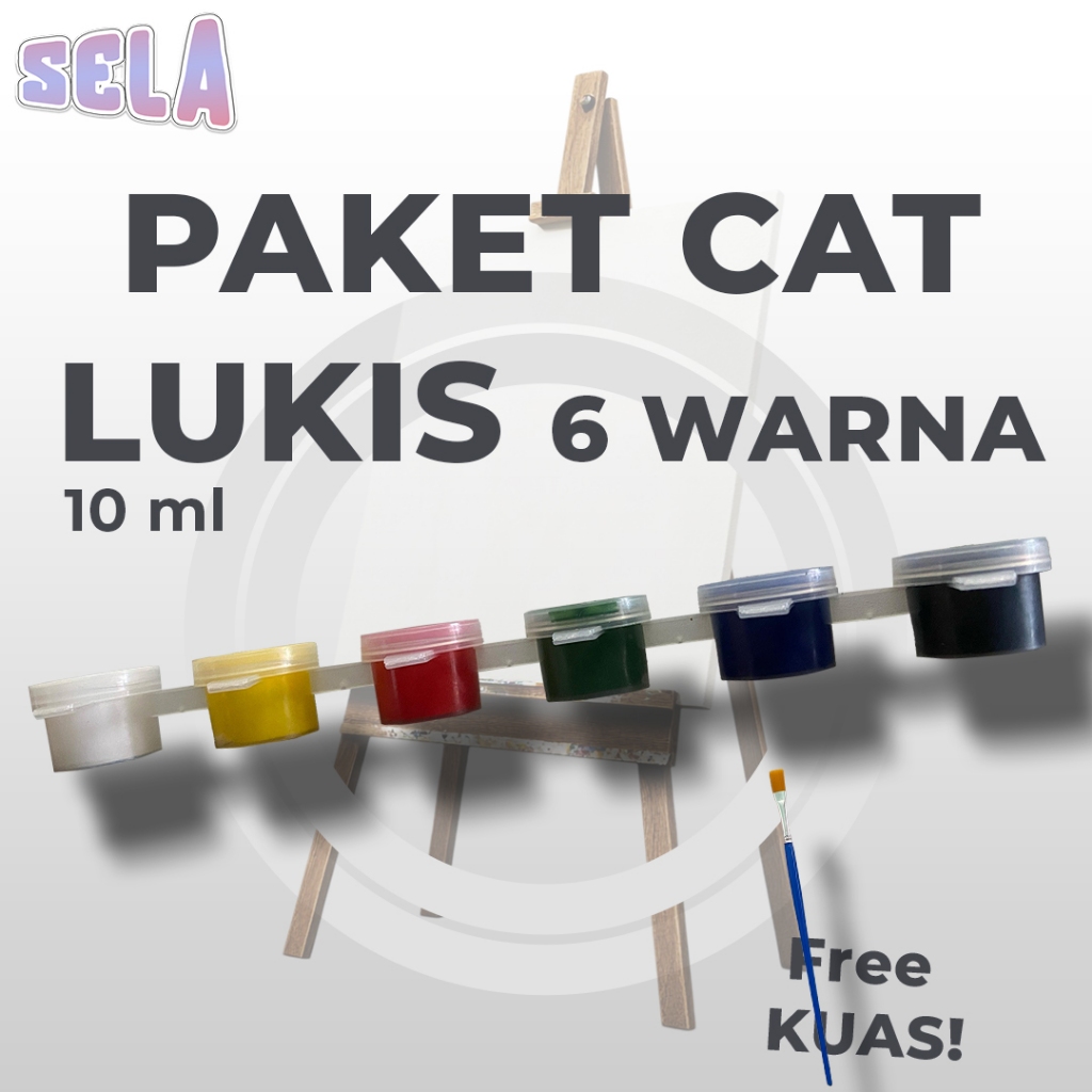 

Paket Cat Lukis SELA 6 warna 3ml FREE KUAS