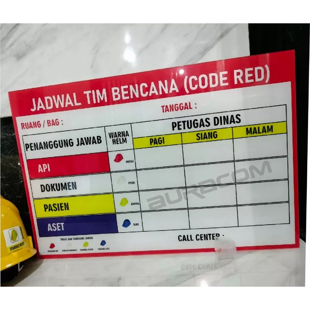 

✅Newww Akrilik Papan Code Red Jadwal Tim Bencana Eco - Papan Siaga Bencana Mini - Papan Red Code-B20