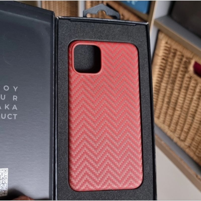 IBOX Pitaka Iphone 11 Pro case aramid glass fiber red