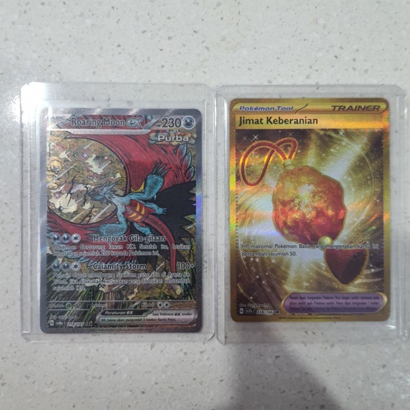 ROARING MOON EX SAR + JIMAT KEBERANIAN UR POKEMON TCG INDONESIA