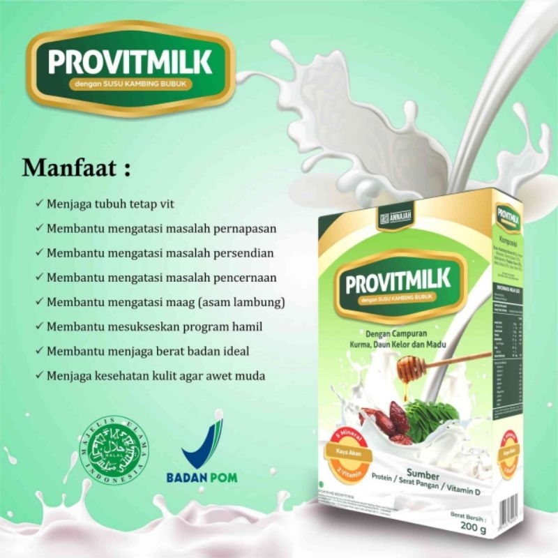 

Provitmillk susu kambing etawa Plus Herbal 200gram bukan mirip Gomilk