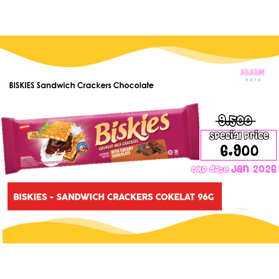 

Biskies Chocolate Sandwich Crackers 96 gram
