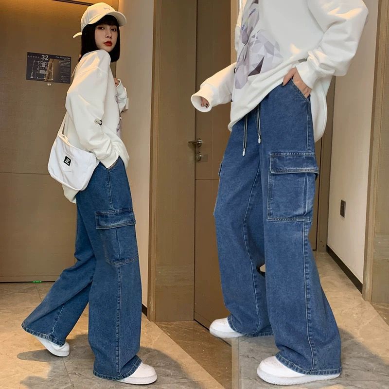 Celana Jeans Cargo Anak Perempuan Import Umur 6-10 Tahun Cargo Import Anak Perempuan Celana Panjang 