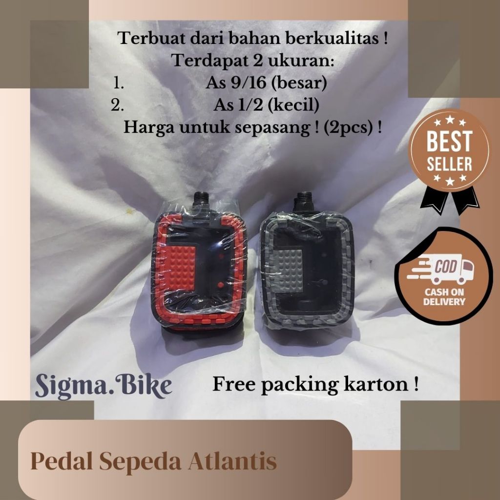 PEDAL SEPEDA ATLANTIS PIJAKAN SEPEDA GOWESAN SEPEDA PEDAL SEPEDA ATLANTIS KUALITAS IMPORT SPAREPART 