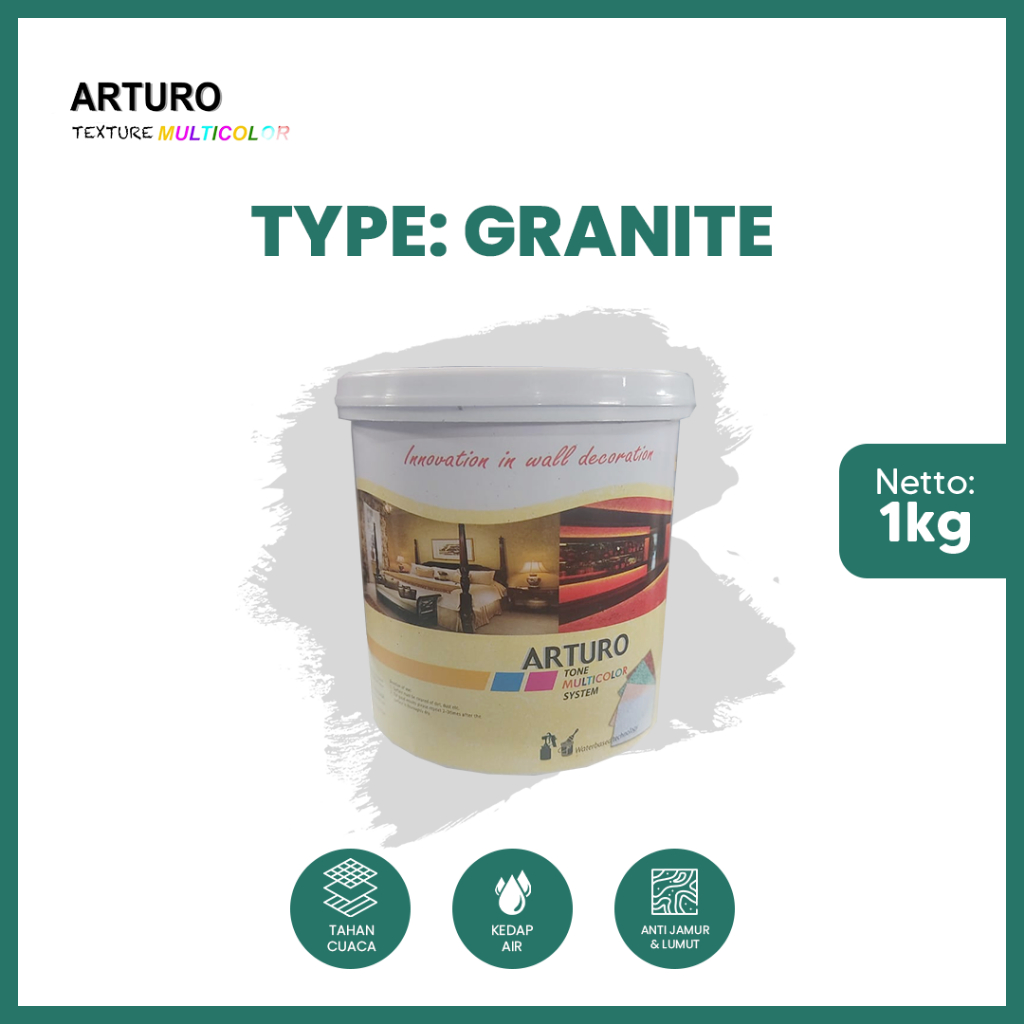 ARTURO Cat Texture Granite 1 KG (KLG) – Cat Dinding Granit Premium untuk Interior & Eksterior