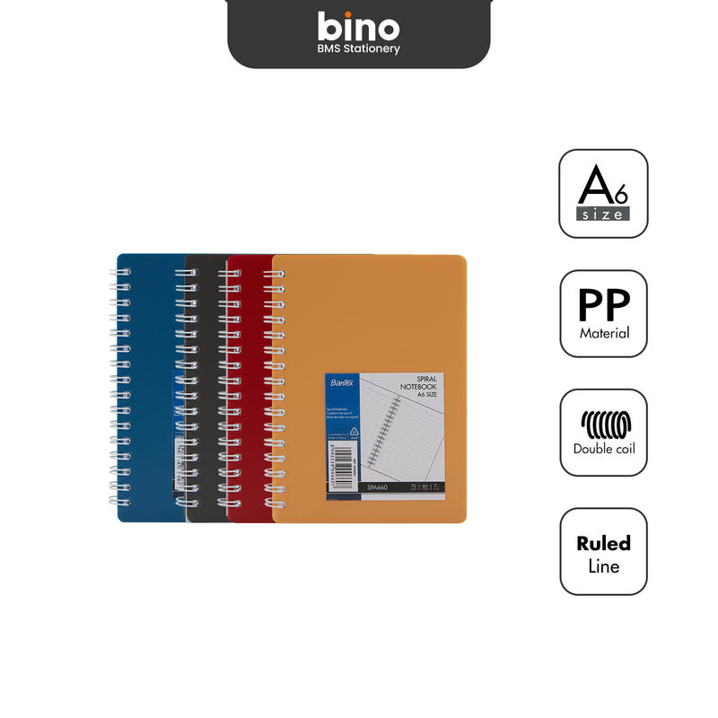 

[BMS Bekasi] Bantex Buku Catatan / Spiral Notebook Stylish dengan Cover PU Leather SPA660