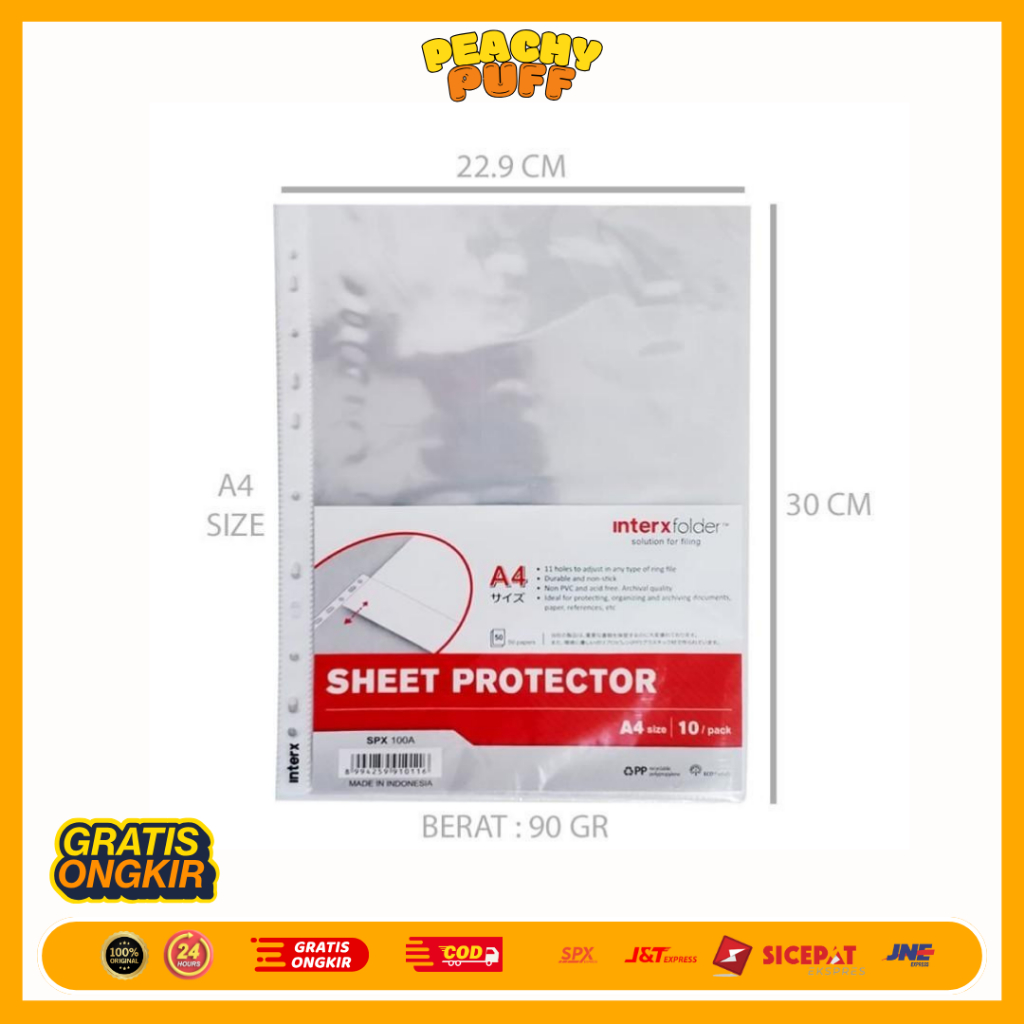 

SHEET PROTECTOR FC A4 pelindung kertas binder map plastik ECO is