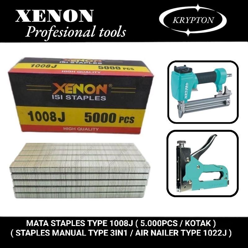 

Xenon mata staples type 1008J ( buat staples manual type 3in1 & air nailer type 1022J )