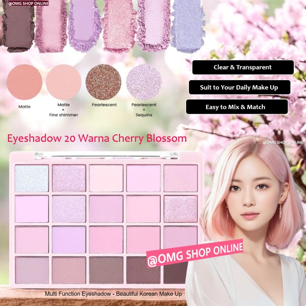 TERMURAH - Eyeshadow Highlighter Blush On Contour Hidung dan Wajah Muge Leen 20 Warna Eyeshadow Leng