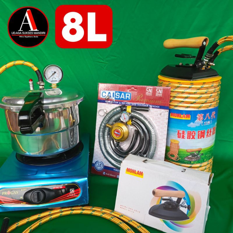 Setrika Uap Boiler Presto Laundry 8 liter - [Paket Lengkap] Setrika Uap Boiler gas - setrika uap pre