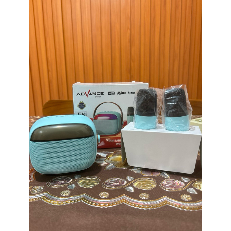 Advance Portable Mini Speaker Wireless Karaoke / speaker karaoke 8 / speker dengan mic / salon kecil