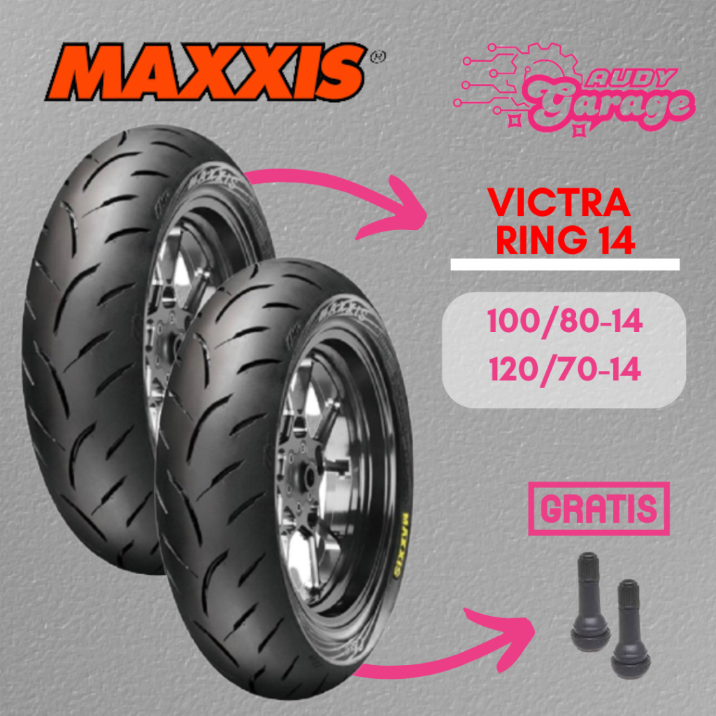Ban motor PCX 150 Vario 160 Sepasang Maxxis Victra Ring 14 Depan Belakang 100/80 & 120/70 Tubles