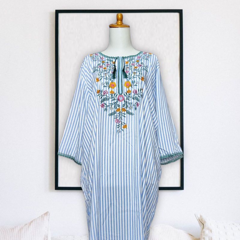 Shakira daster bordir lengan panjang katun rayon viscose premium wanita Busui Bumil nyaman  Tidur le