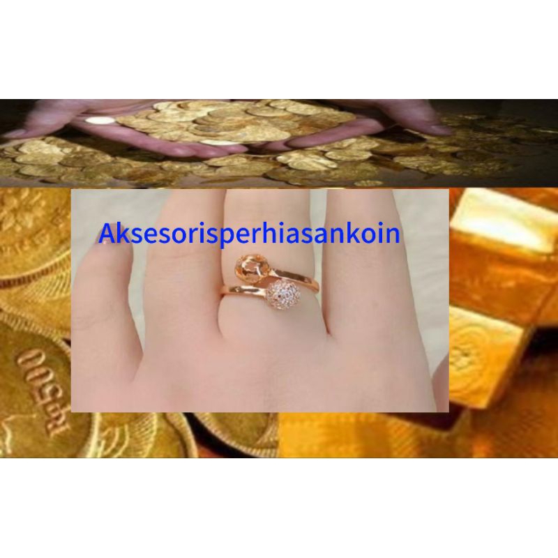 cincin koin bergandeng berbahan asli koin 1991