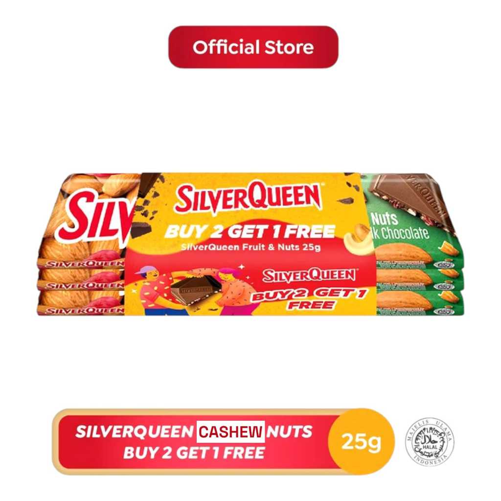 

Silver Queen Cashew 25g BUY 2 GET 1 FREE