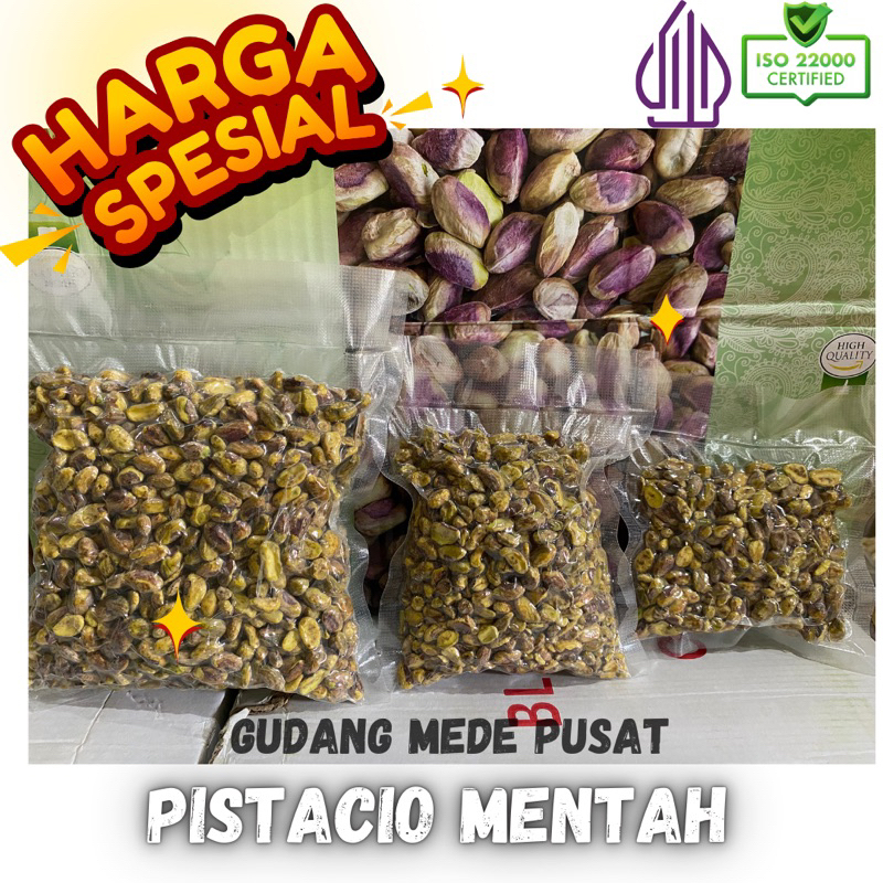 

Kacang Pistacio mentah virall (bahan coklat dubai)