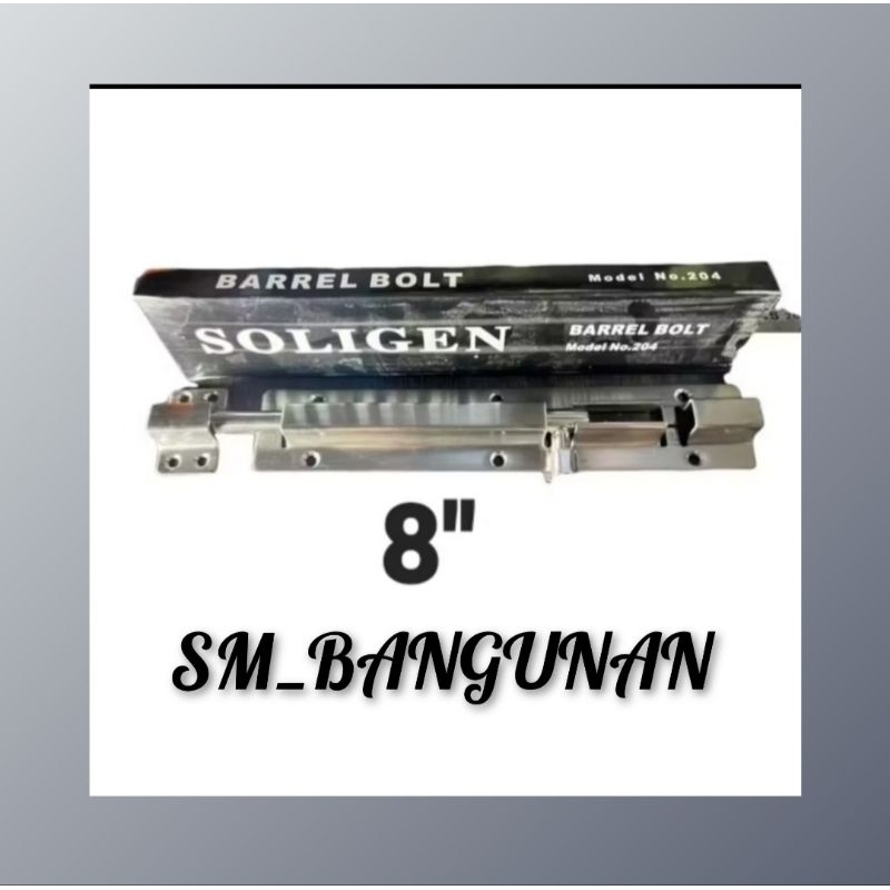 GRENDEL PINTU 8INCH / GRENDEL PINTU SOLIGEN / GRENDEL TEBAL STAINLESS / GRENDEL BERKUALITAS / SELOT 