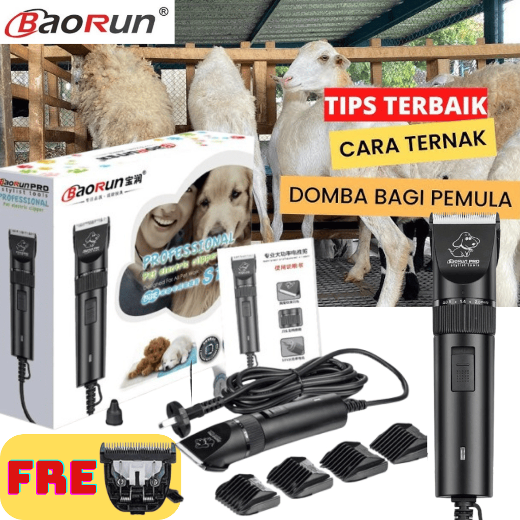 ORIGINAL BAORUN S1 MESIN ALAT CUKUR BULU HEWAN DOMBA KUCING ANJING KABEL BINATANG PELIHARAAN TAJAM