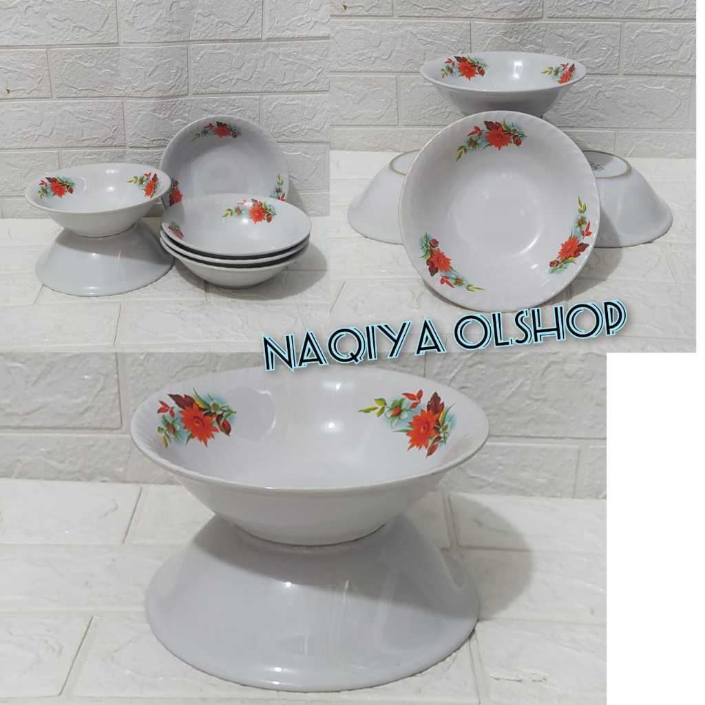 3pcs Mangkok Keramik Kembang Lucky - Mangkok Keramik Motif Bunga - Mangkok