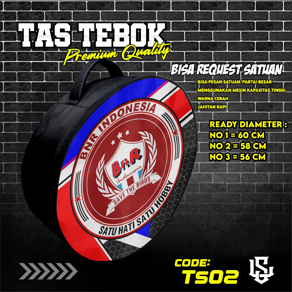 tas tebok murai motif BNR indonesia ransel gendong jinjing bawa tebok sangkar murai printing