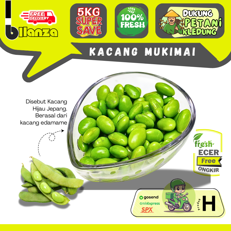 

Bllanza | Kacang Mukimai / Kacang Hijau Jepang MENTAH — Sahabat Makan Sayur Ecer (H)