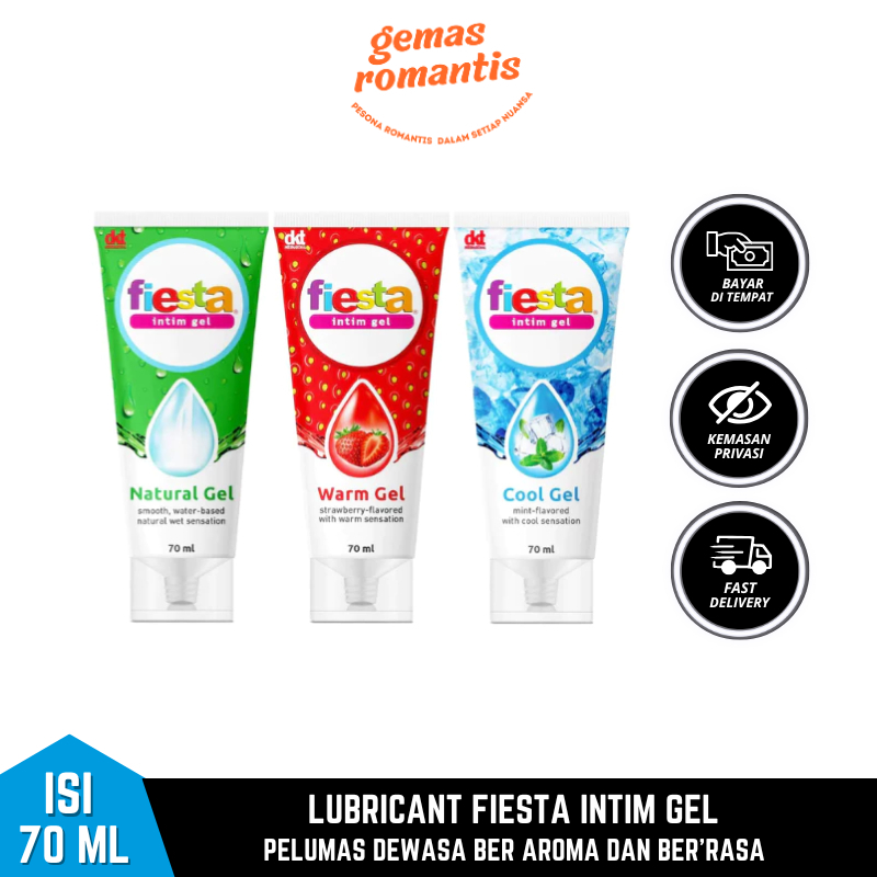 Lubricant Fiesta Strawberry 70 ML Intim Cool Mint Natural Pelumas Pelicin Sex