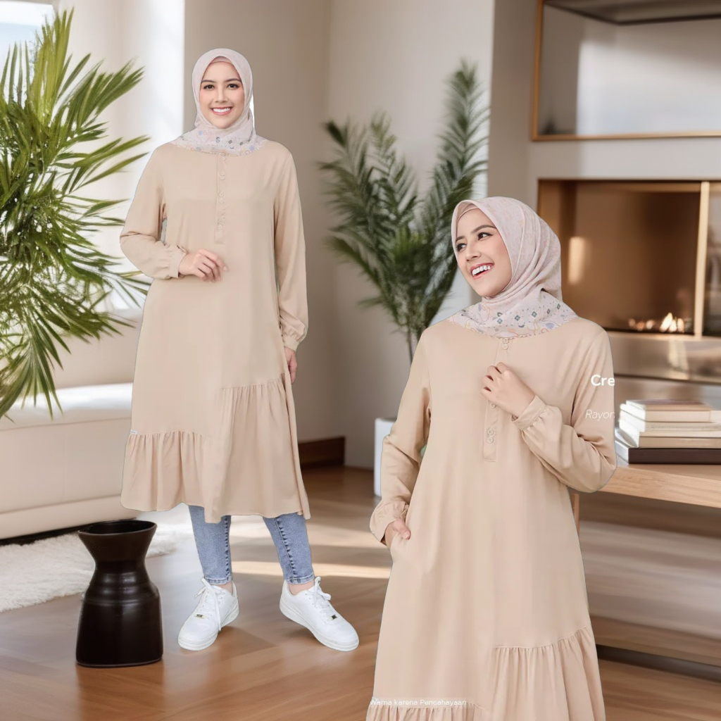 BAJU TUNIK RAYON ETHICA MEGUMI 36 CREAM