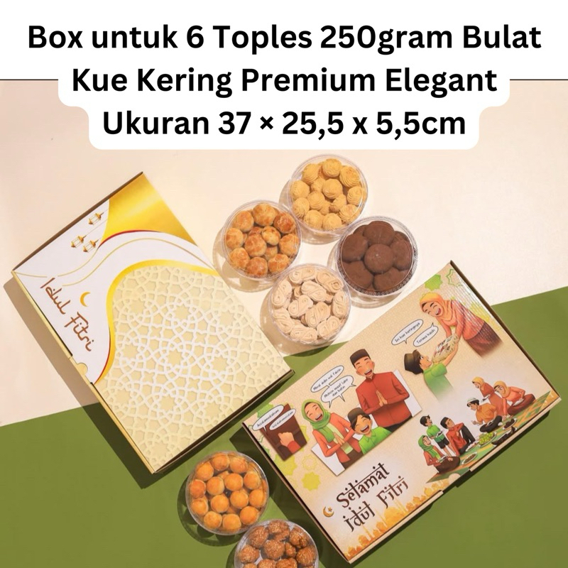 

[10PCS] Box Dus Idul Fitri Untuk 6 Toples Bulat 250gram Premium Elegant