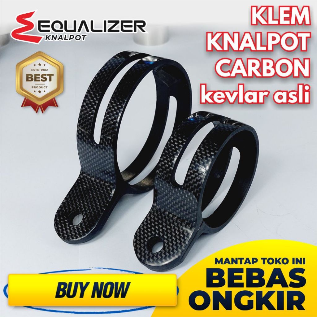 Klem Knalpot Carbon Karbon 4 Tak 2 Tak 2,5 Inch 3,5 Inch Ninja R RR Gantungan Clamp Breket Bracket K