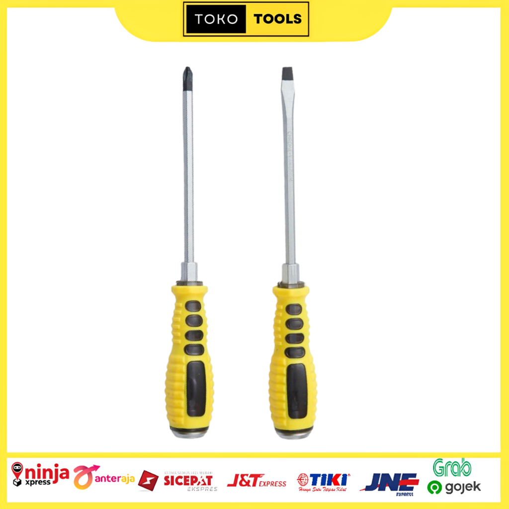 Obeng Plus Minus Magnet 8x300mm/Obeng Ketok Screwdriver 8x300 mm