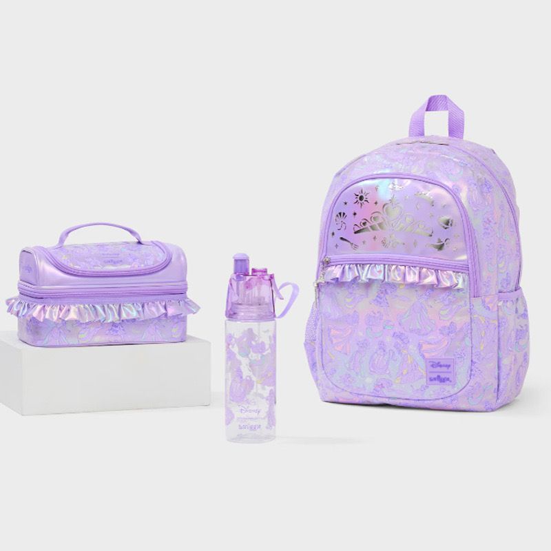 Tas Smiggle Anak Perempuan Seri Disney Princess Ransel Backpack / Lunch Bag / Lunch Box / Trolley