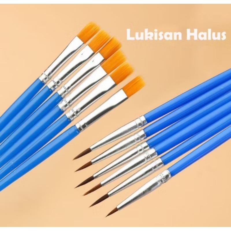 

Cat Air Biru Ujung Datar Runcing Kuas Set Kuas Akrilik Kuas Nilon