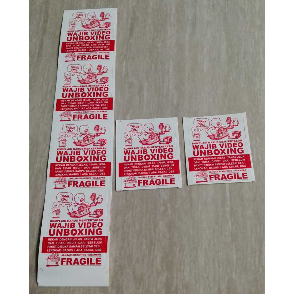 

Sticker Wajib Video Unboxing Ukuran 5x6,3cm Motif Bebek Jual PerPcs