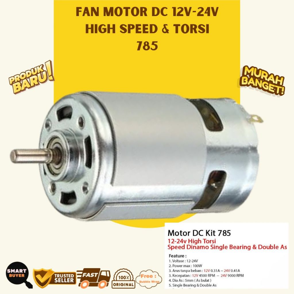 Dinamo Motor 785 Fan Motor Dc 12V High Speed & Torsi Berkualitas