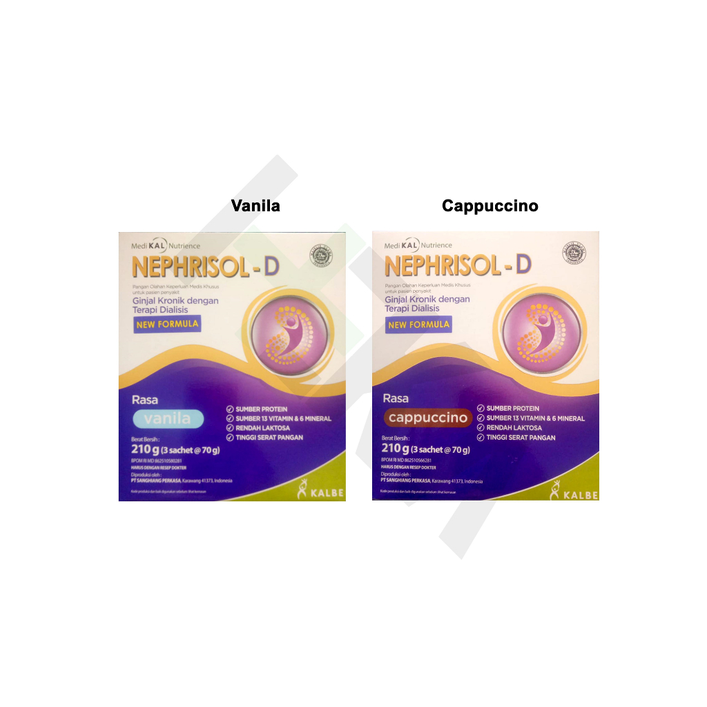 

Nephrisol-D Vanila/Cappucino 210 gram - Susu Pasien Ginjal Dialisis [Majapahit]