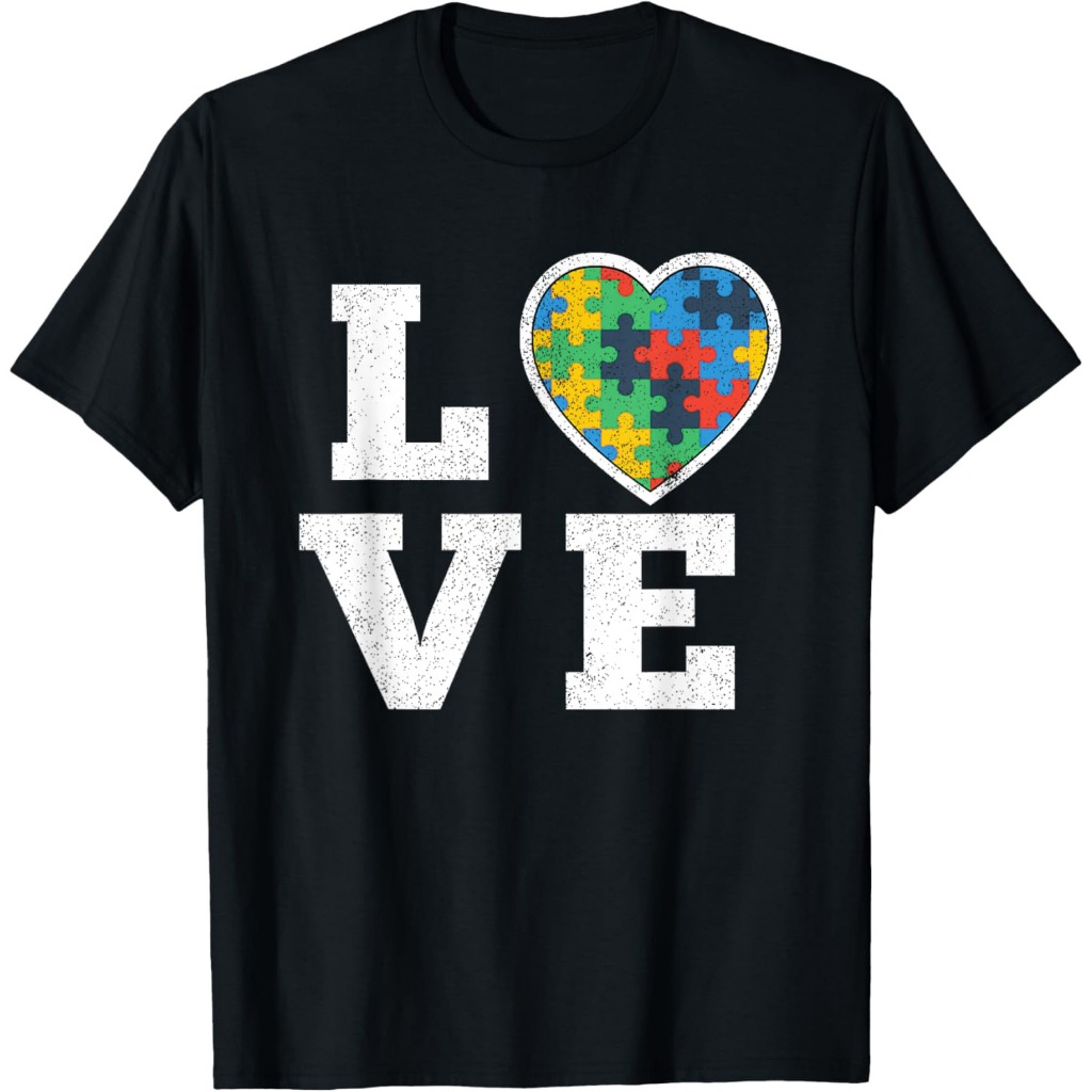 Kaos Hadiah Teka-teki Cinta Kesadaran Autisme Dukungan Autisme