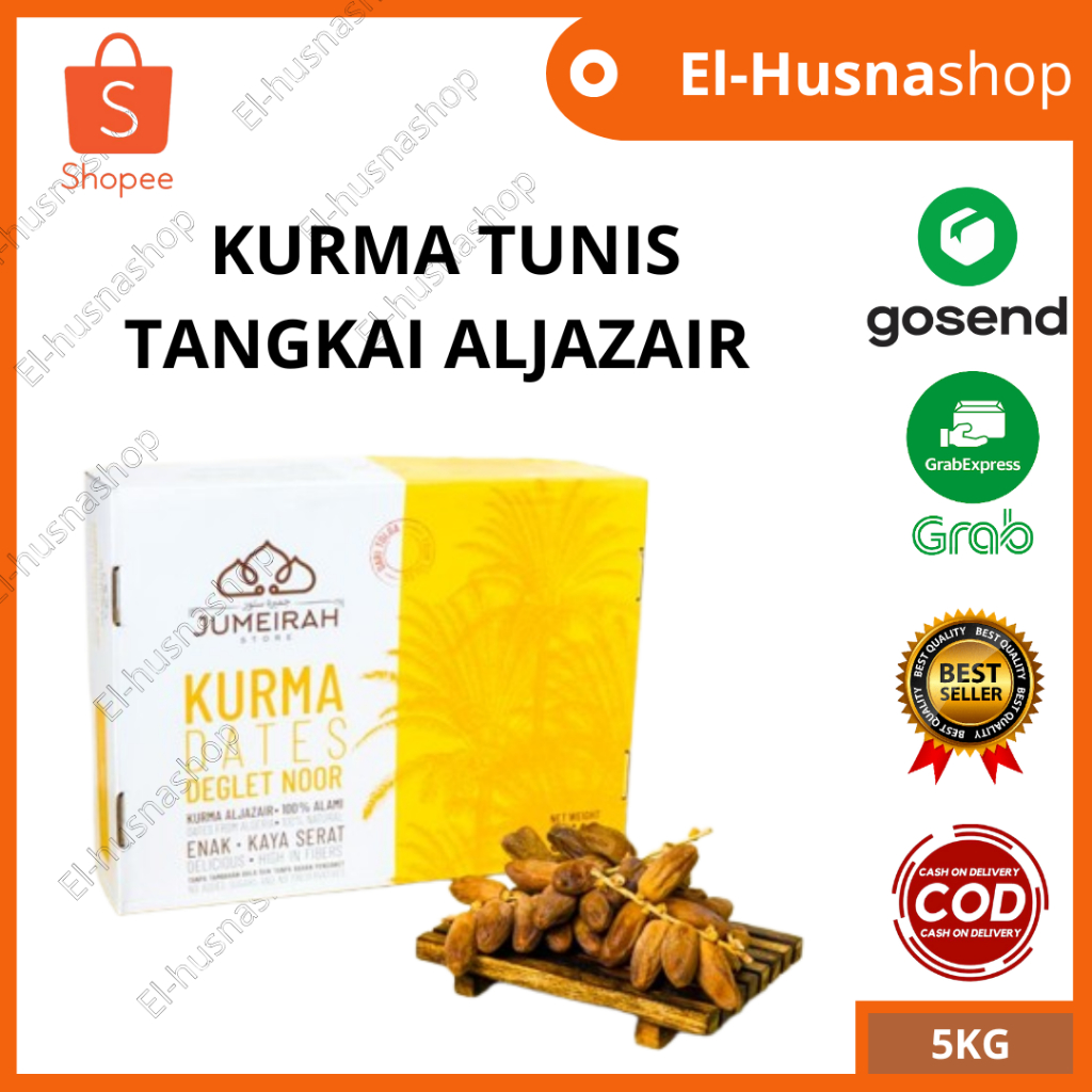 

Kurma Tunisia Tangkai Premium 5kg Fresh Aljazair Deglet Noor Korma Tunis