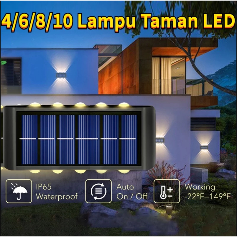 Ookas Lampu Dinding Outdoor Lampu Hias Sensor Tenaga Surya Light Lampu Taman Tahan Air