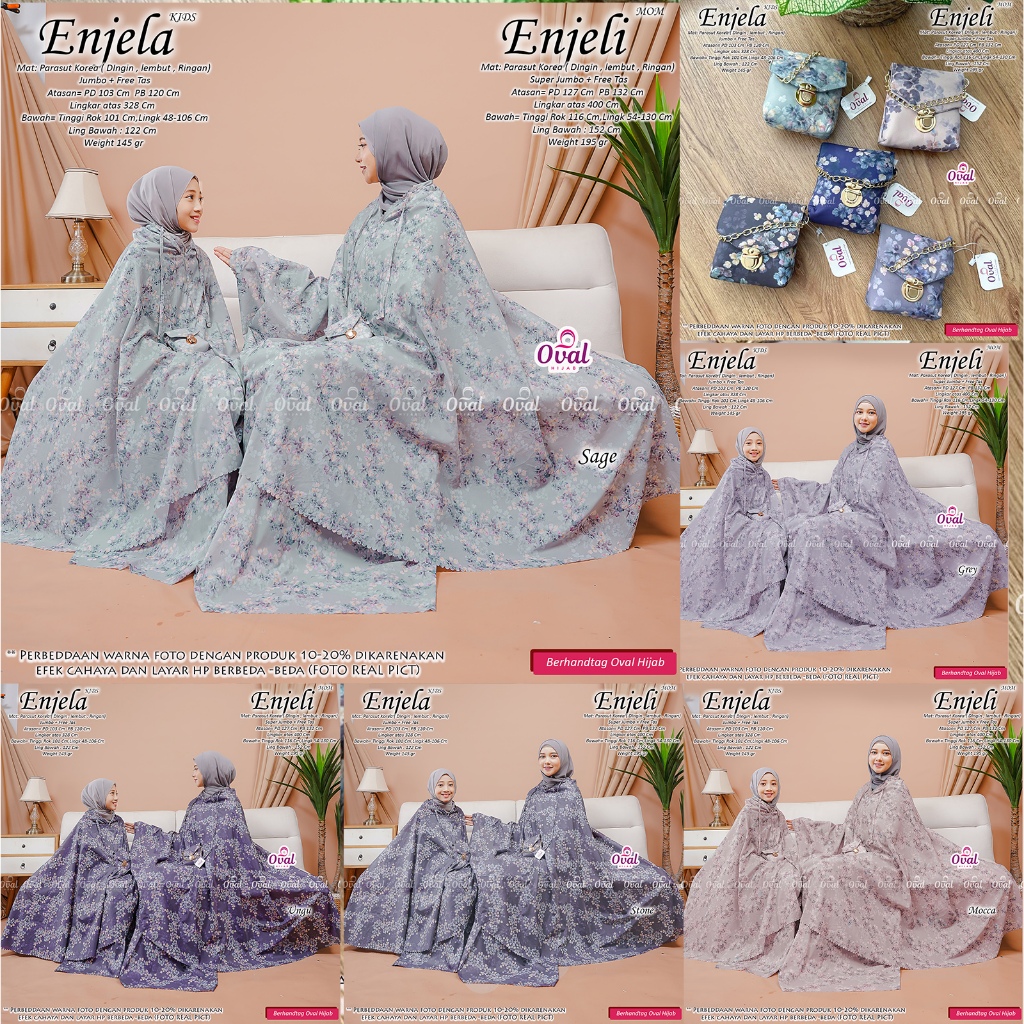 MUKENA COUPLE  PARASUT ENJELA & ENJELI SUPER JUMBO BY OVAL HIJAB